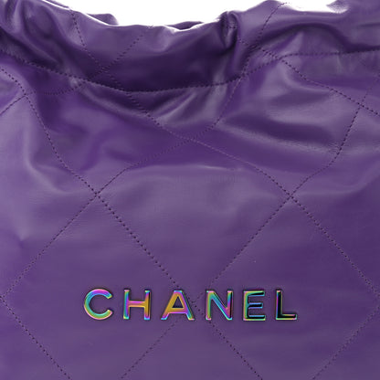 Chanel Shiny Calfskin Quilted Rainbow Small Chanel 22 Purple 9 of 12
