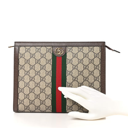 Gucci GG Supreme Monogram Web Ophidia Pouch Brown 2 of 10