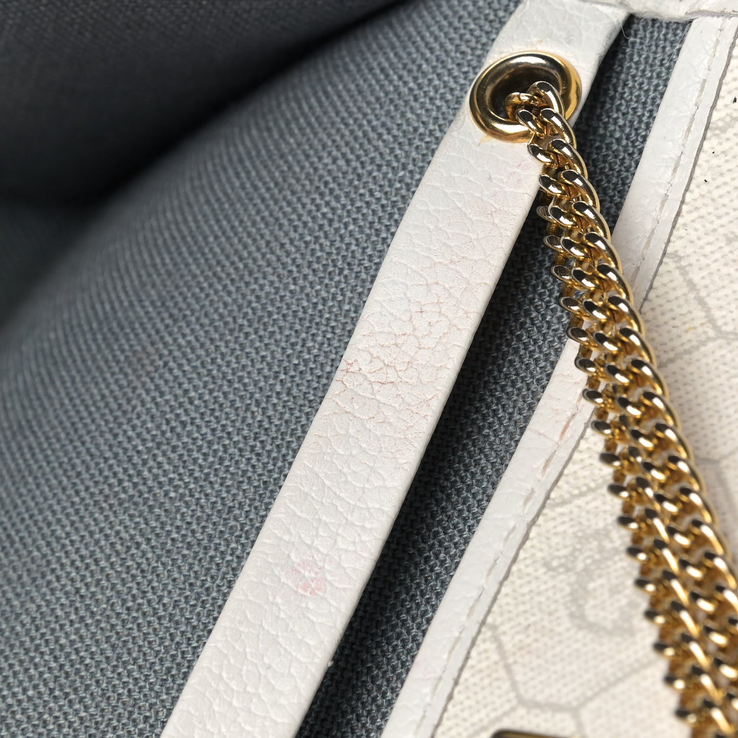Monogram Chain Flap White