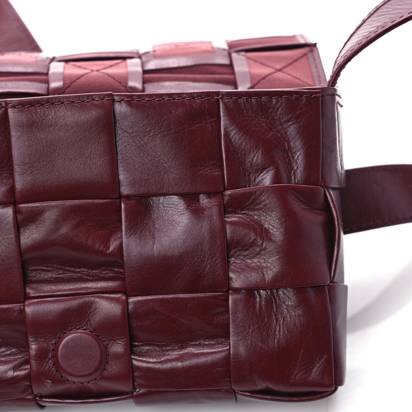Paper Calfskin Maxi Intreccio Cassette Crossbody Bag Barolo