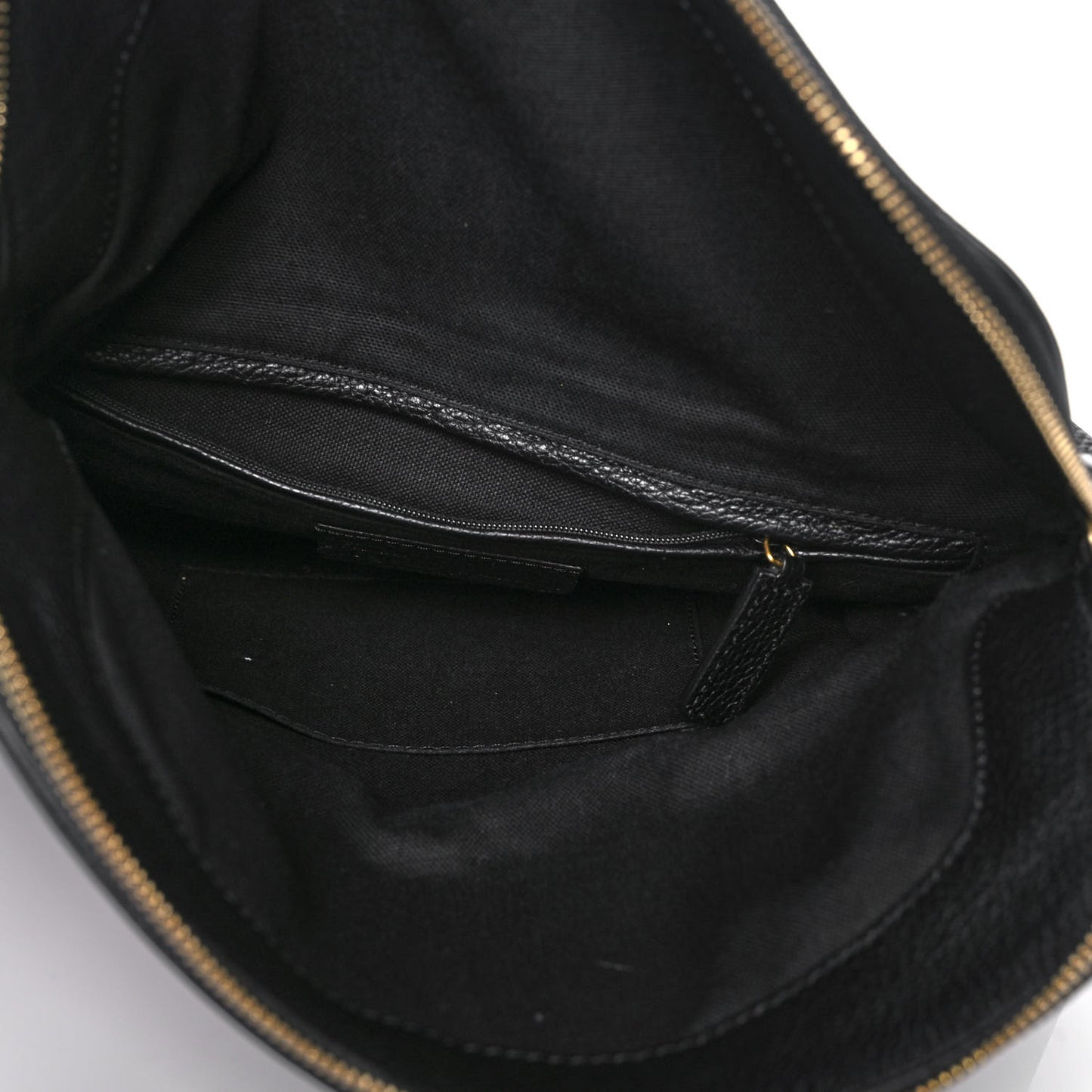Grainy Calfskin Padlock Skull Clutch Black