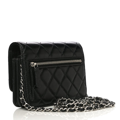 Chanel Lambskin Quilted Mini Wallet On Chain WOC Black 2 of 13