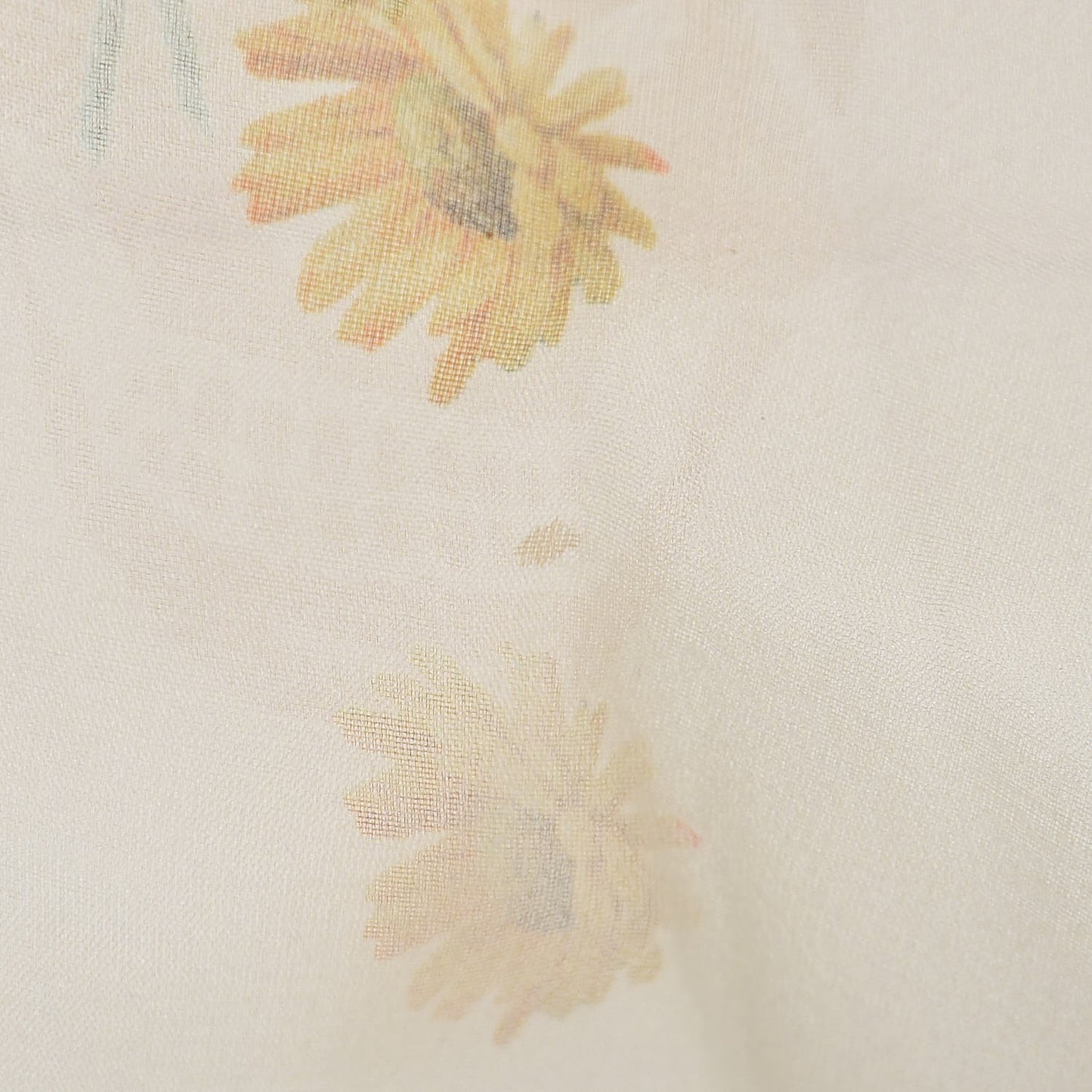 Silk Modal Midieval Flower Skull Scarf Ivory