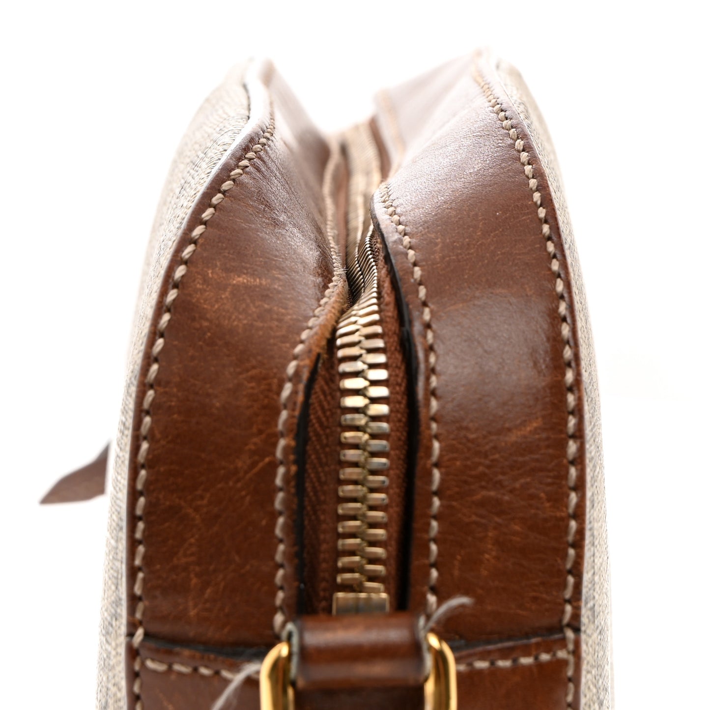 GG Supreme Monogram Cuoio Toscano Mini Chain Shoulder Bag Beige Ebony Cuir