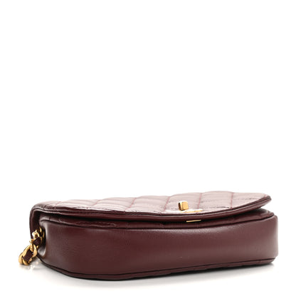 Chanel Calfskin Quilted Coco Mail Clutch With Chain Burgundy 4 of 9