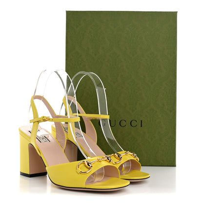Gucci Malaga Kid Horsebit Lady 75mm Sandals 38.5 Acid Lime 9 of 9