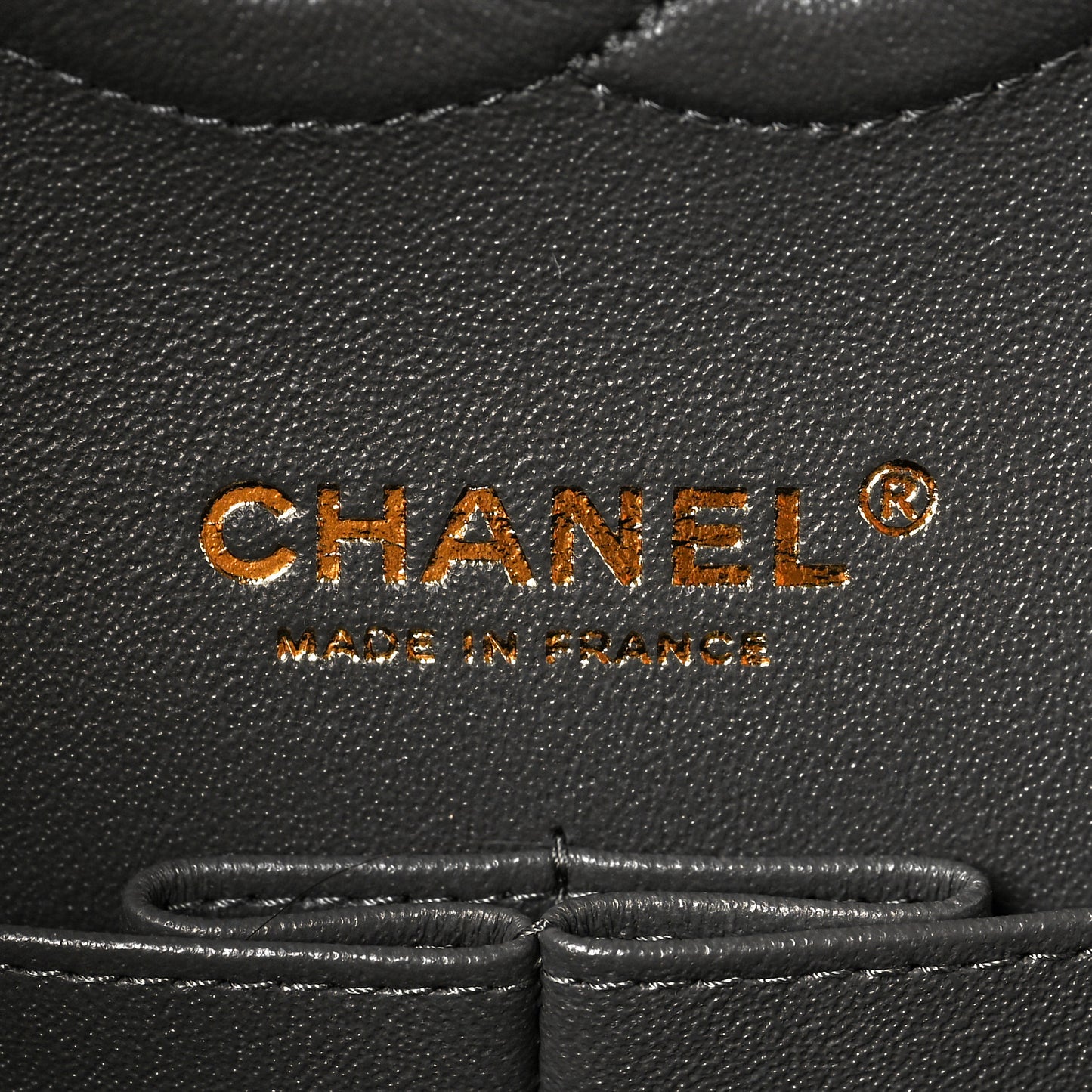 Lambskin Quilted Medium Double Flap Dark Grey