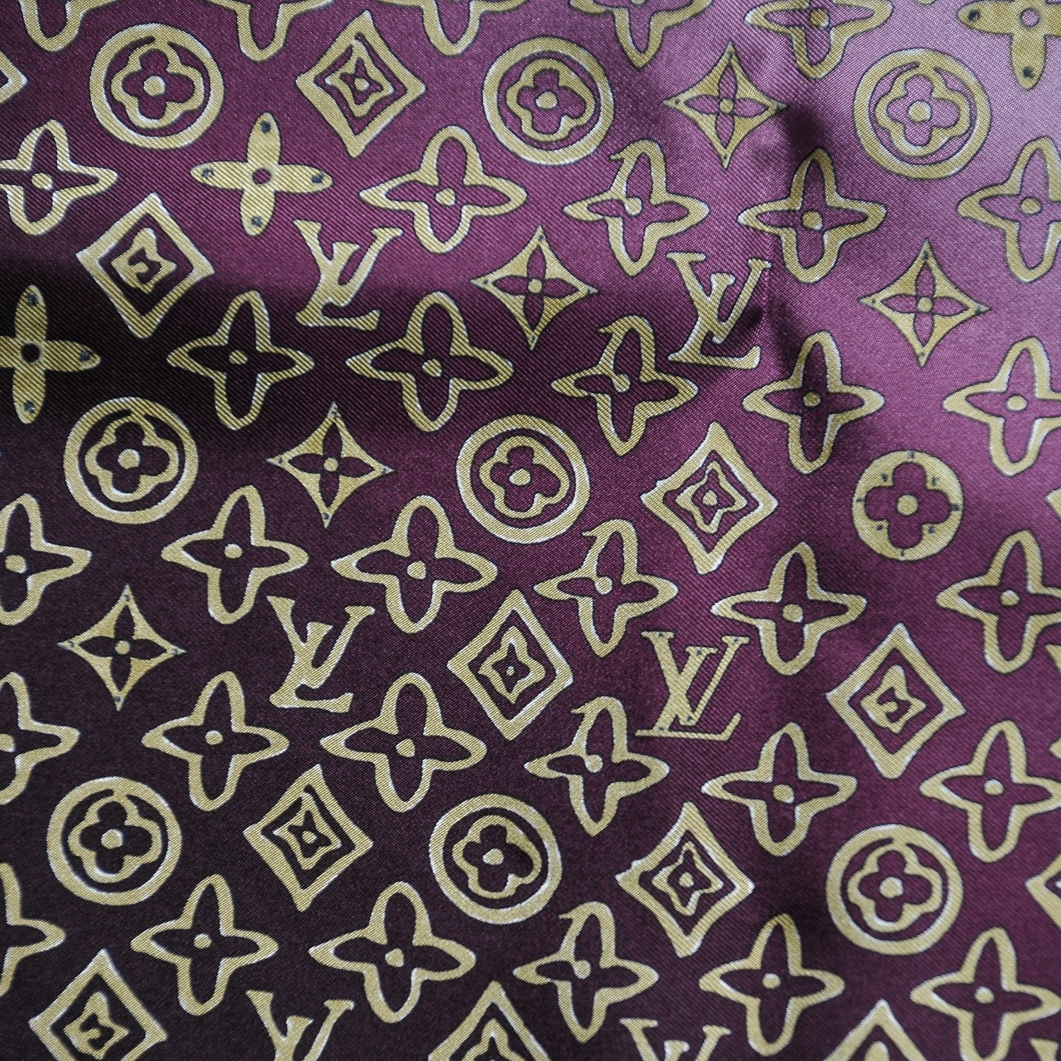 Louis Vuitton Silk Monogram Map Square Scarf 5 of 6