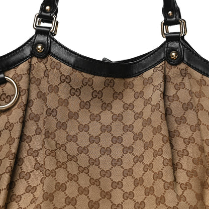 Gucci Monogram Large Sukey Tote Beige Ebony Black 14 of 23
