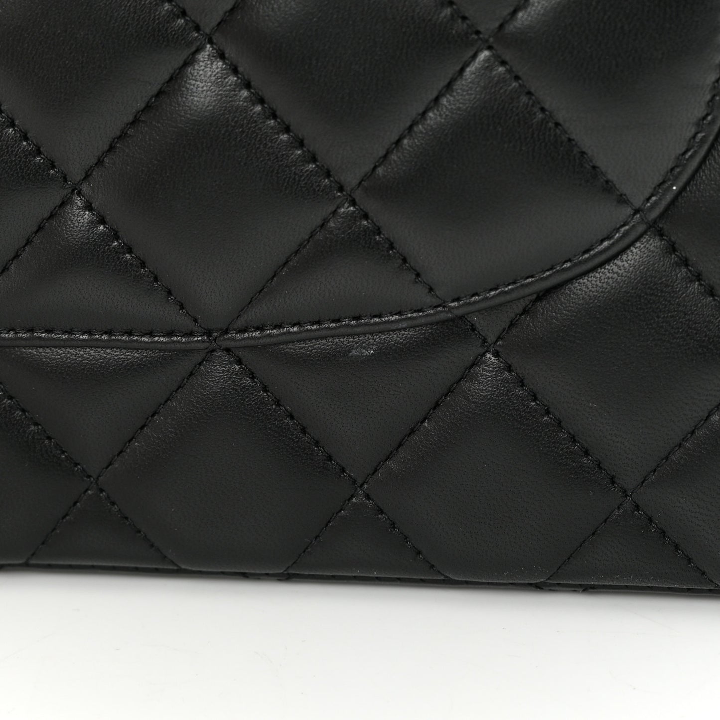 Lambskin Quilted Jumbo Double Flap Black