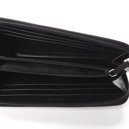 Prada Saffiano Metal Zip Around Wallet Black 5 of 15