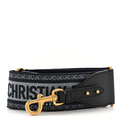 Christian Dior Canvas Embroidered Adjustable Shoulder Strap Blue 1 of 7