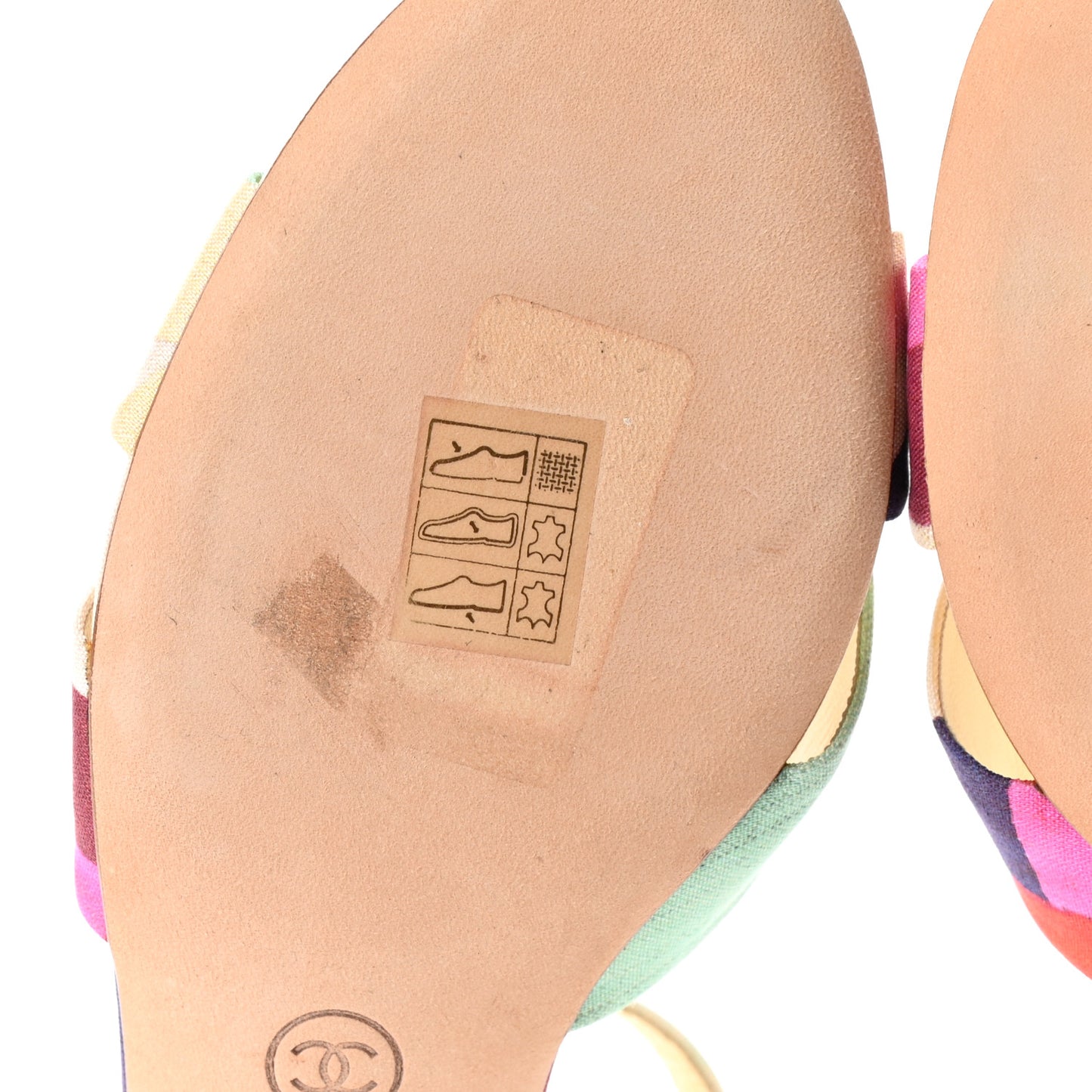 Fabric Camellia Embossed Sandals 38.5 Multicolor