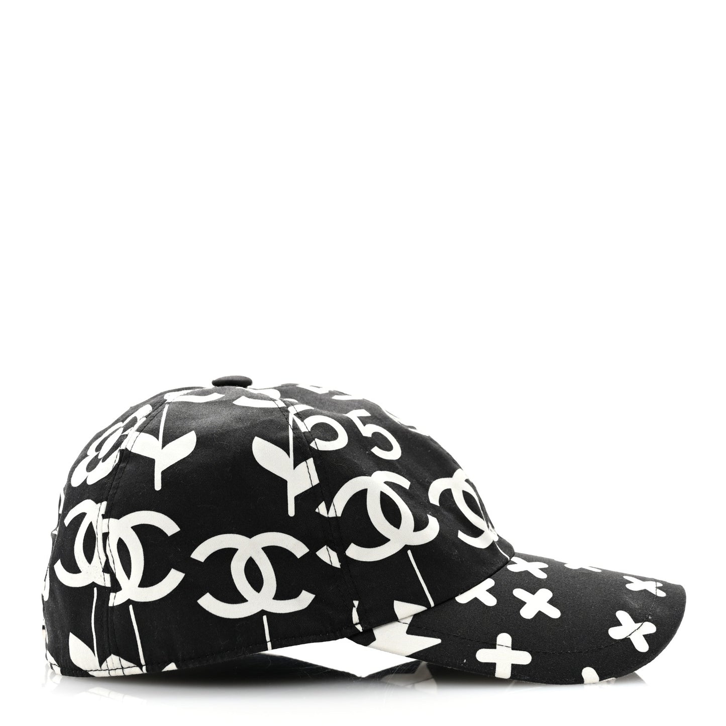 Cotton Cap Hat Black White