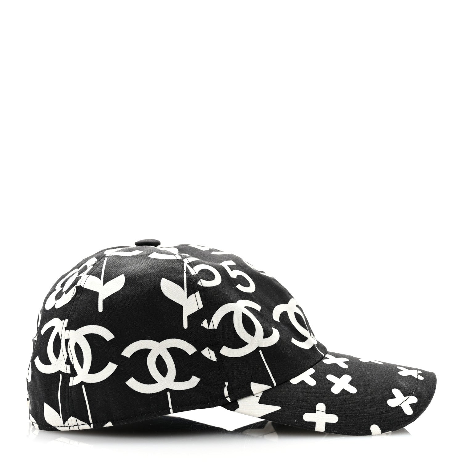 Chanel Cotton Cap Hat Black White 5 of 10