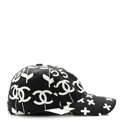 Chanel Cotton Cap Hat Black White 5 of 10