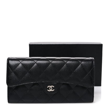 Chanel Caviar Quilted Large Gusset Flap Wallet Black 9 of 9