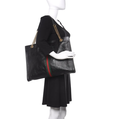 Gucci Calfskin Large Rajah Chain Tote Black 2 of 13