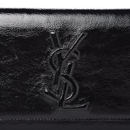 Saint Laurent Textured Patent Monogram Large Belle De Jour Clutch Black 10 of 10