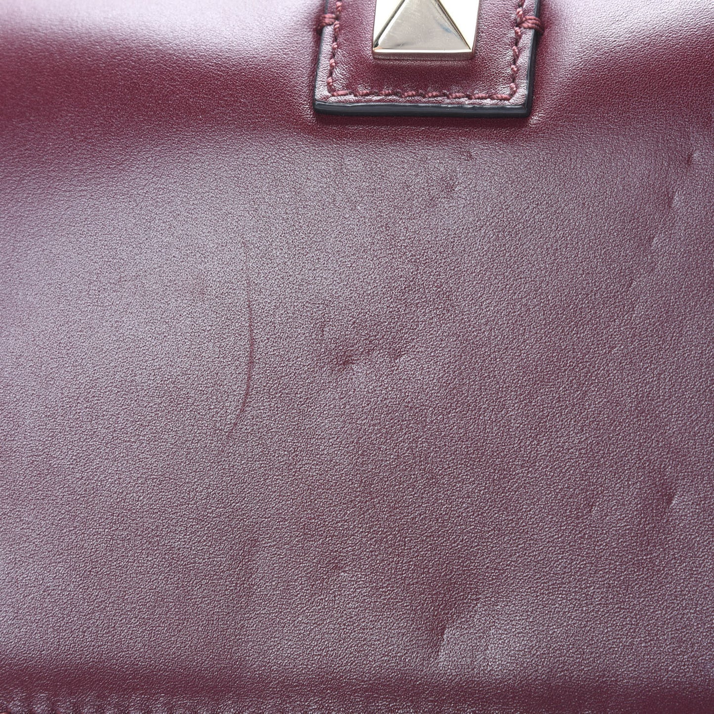 Vitello Small Glam Lock Rockstud Flap Rubin