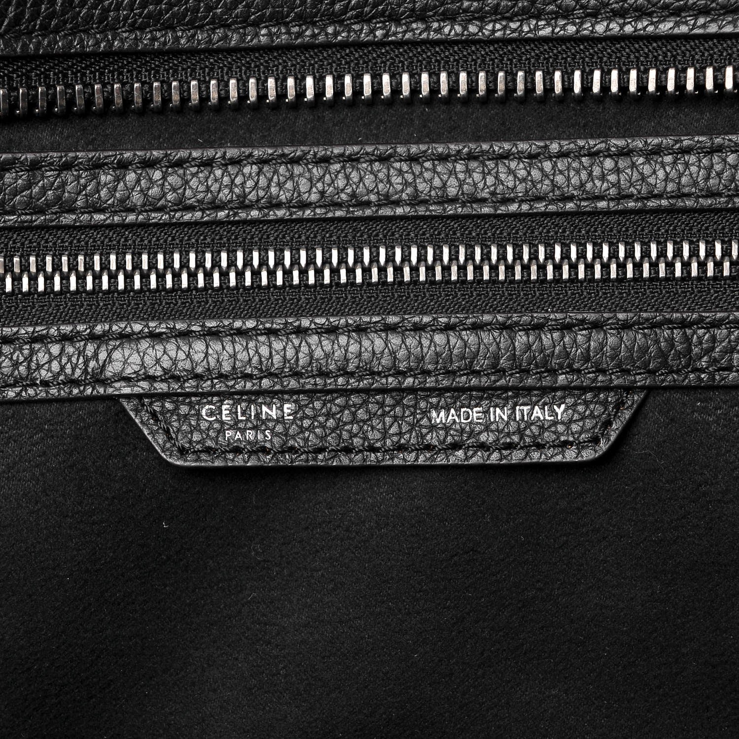 Celine Drummed Calfskin Shoulder Luggage Black 6 of 9