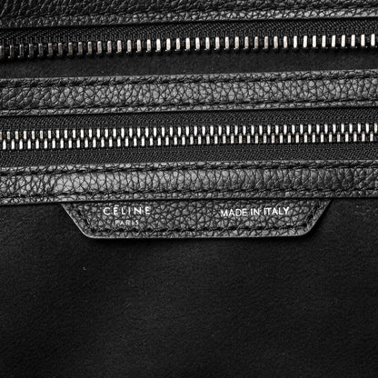 Celine Drummed Calfskin Shoulder Luggage Black 6 of 9