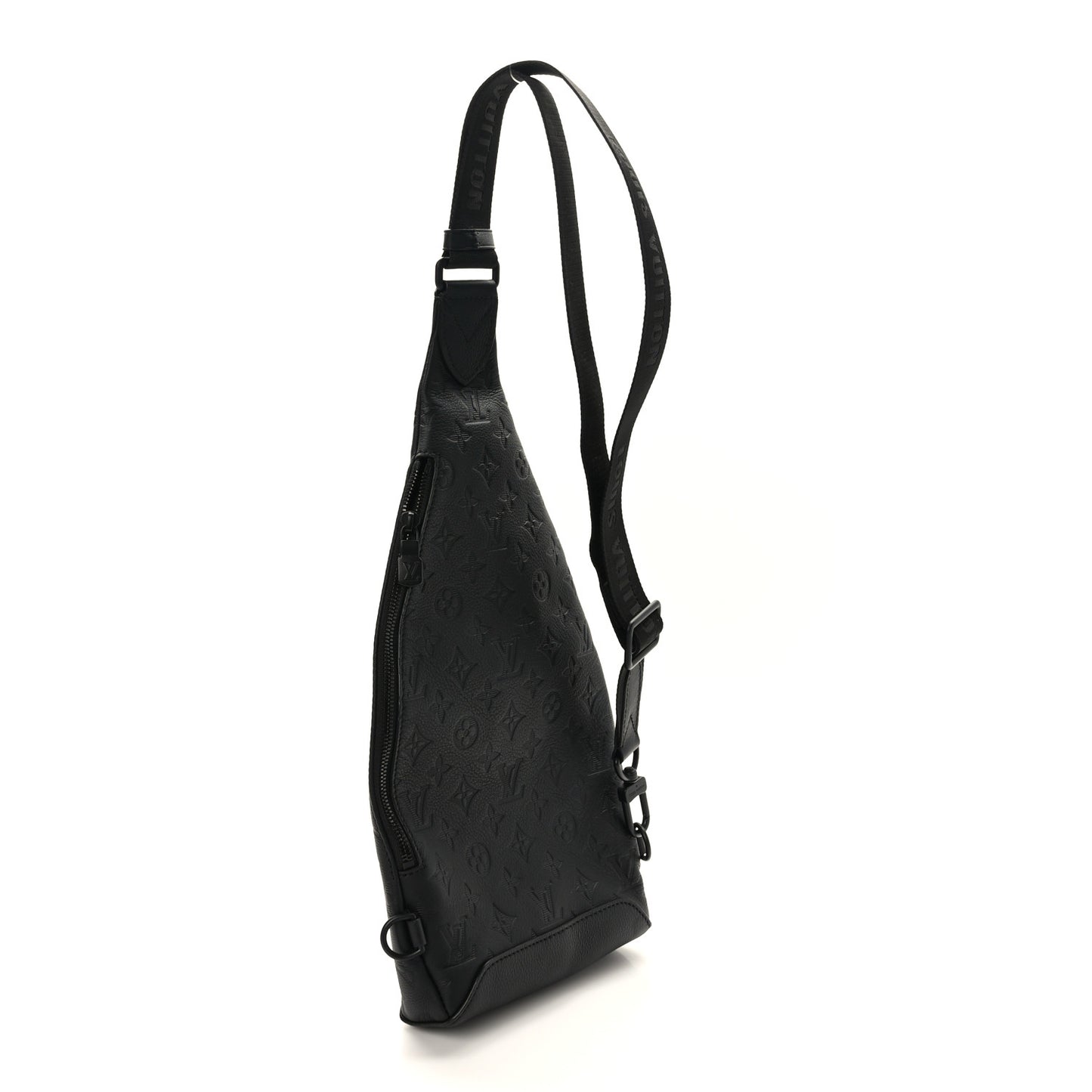 Calfskin Shadow Monogram Duo Slingbag Black