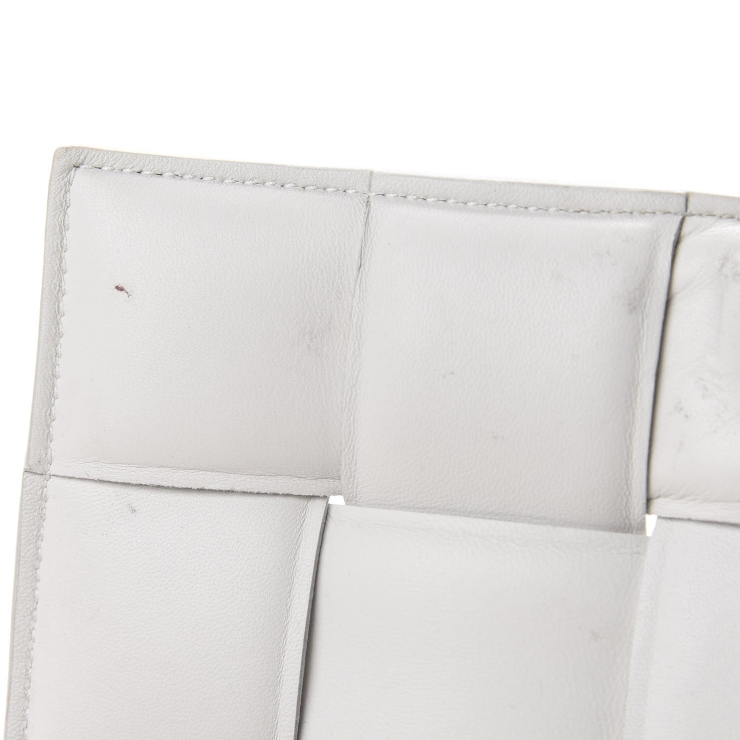Lambskin Maxi Intreccio Padded Chain Cassette Crossbody Bag White