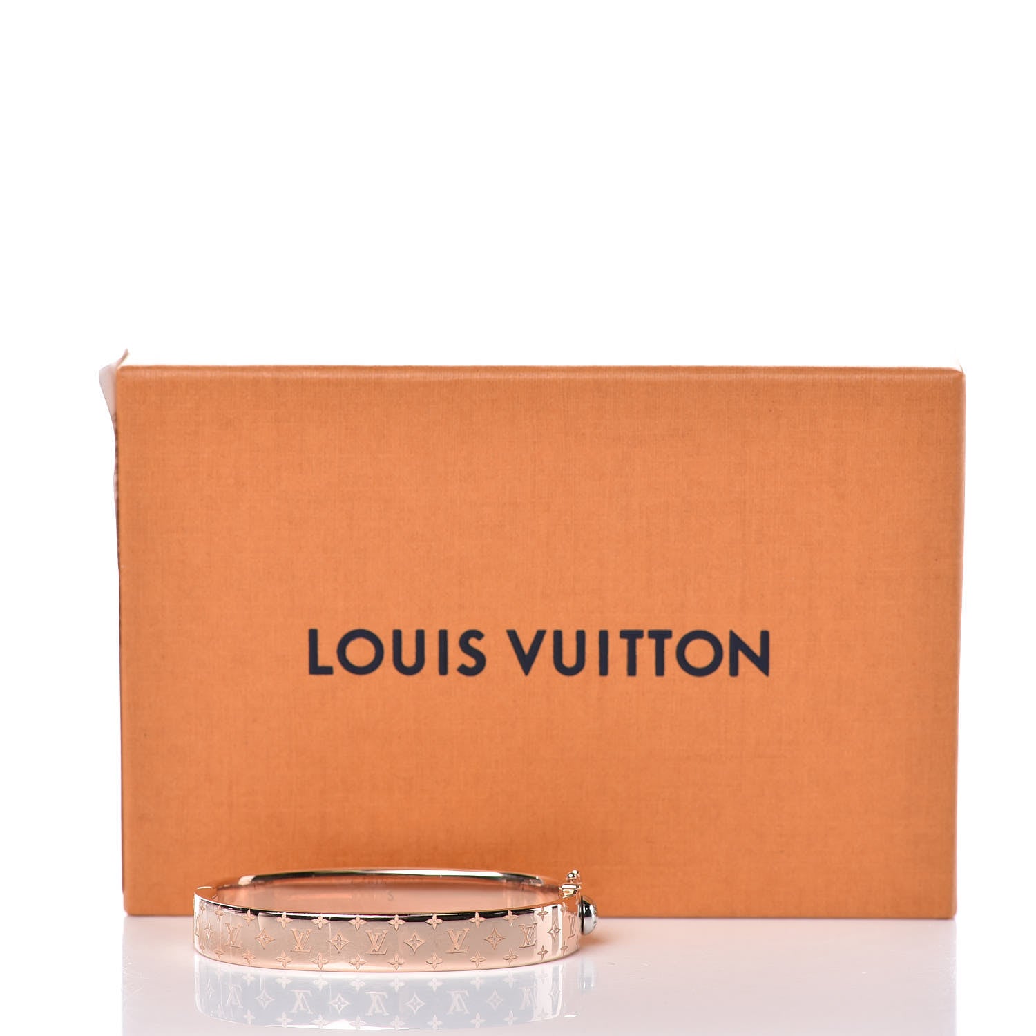 Louis Vuitton Brass Monogram Nanogram Cuff S Pink Gold 7 of 7
