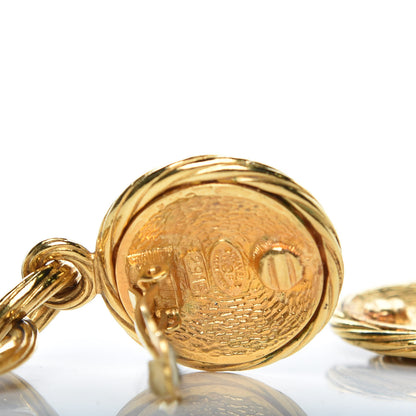 Chanel CC Large Drop Clip On Earrings Gold 6 of 6