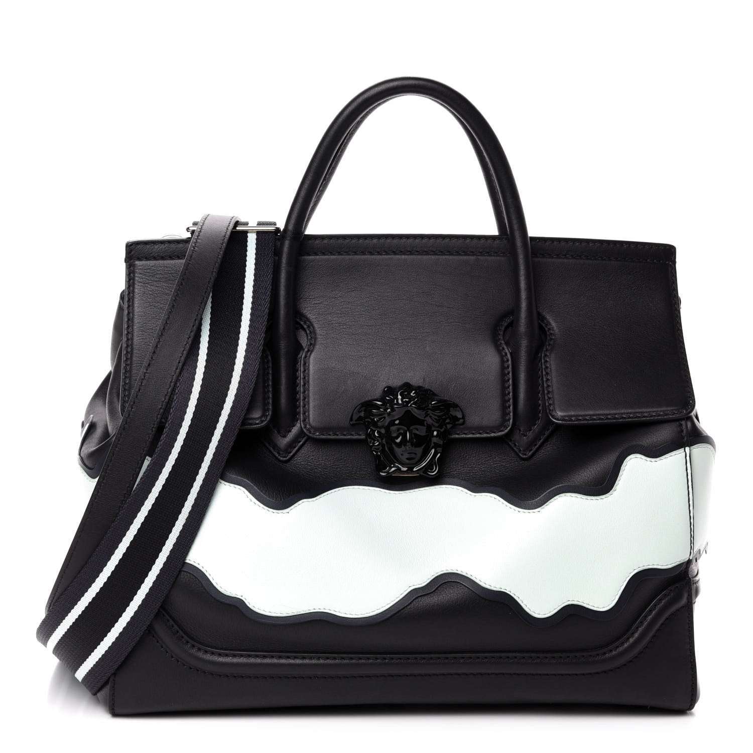 Versace Calfskin Large Palazzo Empire Bag Black Multicolor 1 of 11