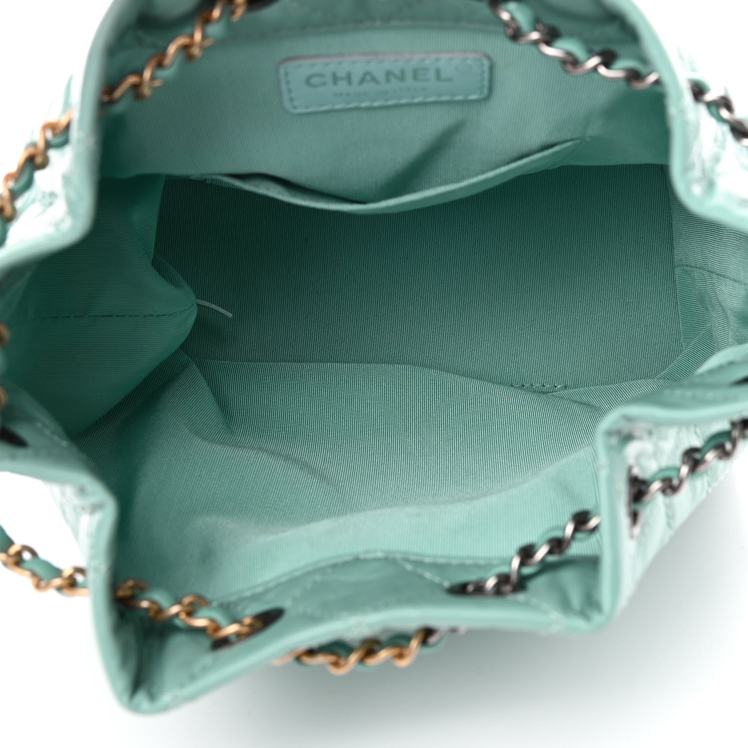 Chanel Aged Calfskin Quilted Small Gabrielle Backpack Green 4 of 4
