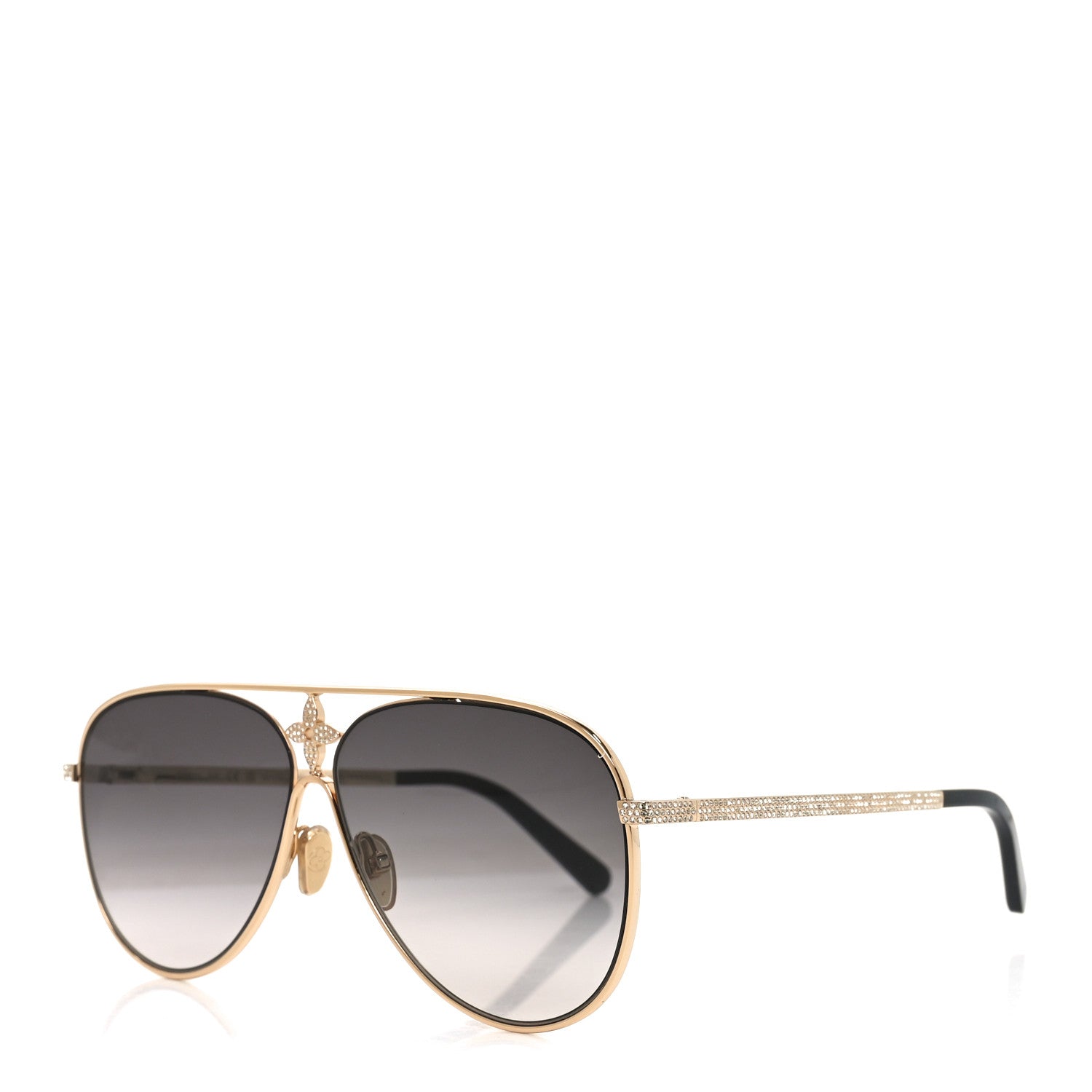 Louis Vuitton Metal LV Star Pilot Sunglasses Z1869U Gold 1 of 7