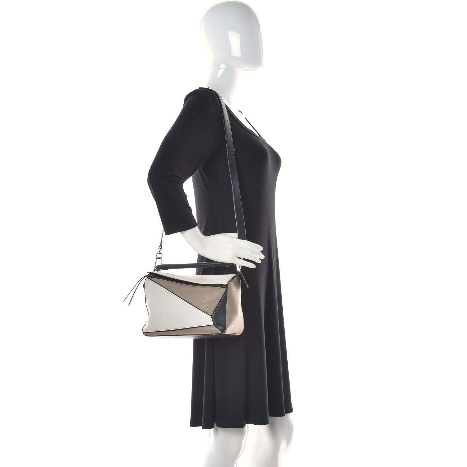 Loewe Calfskin Small Puzzle Bag Black Taupe 2 of 15