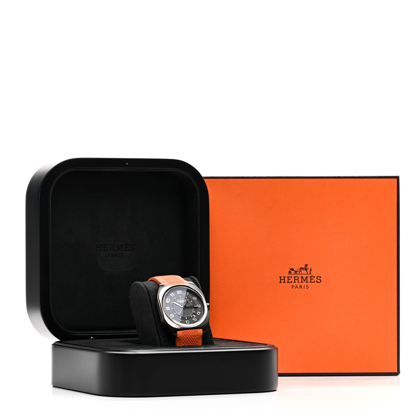DLC Coated Titanium Rubber 39mm H08 Automatic Watch Orange
