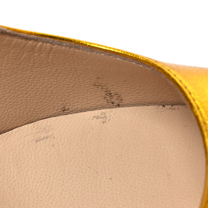 Christian Louboutin Metallic Crinkled Calfskin 100 Pumps 38.5 Gold 11 of 15