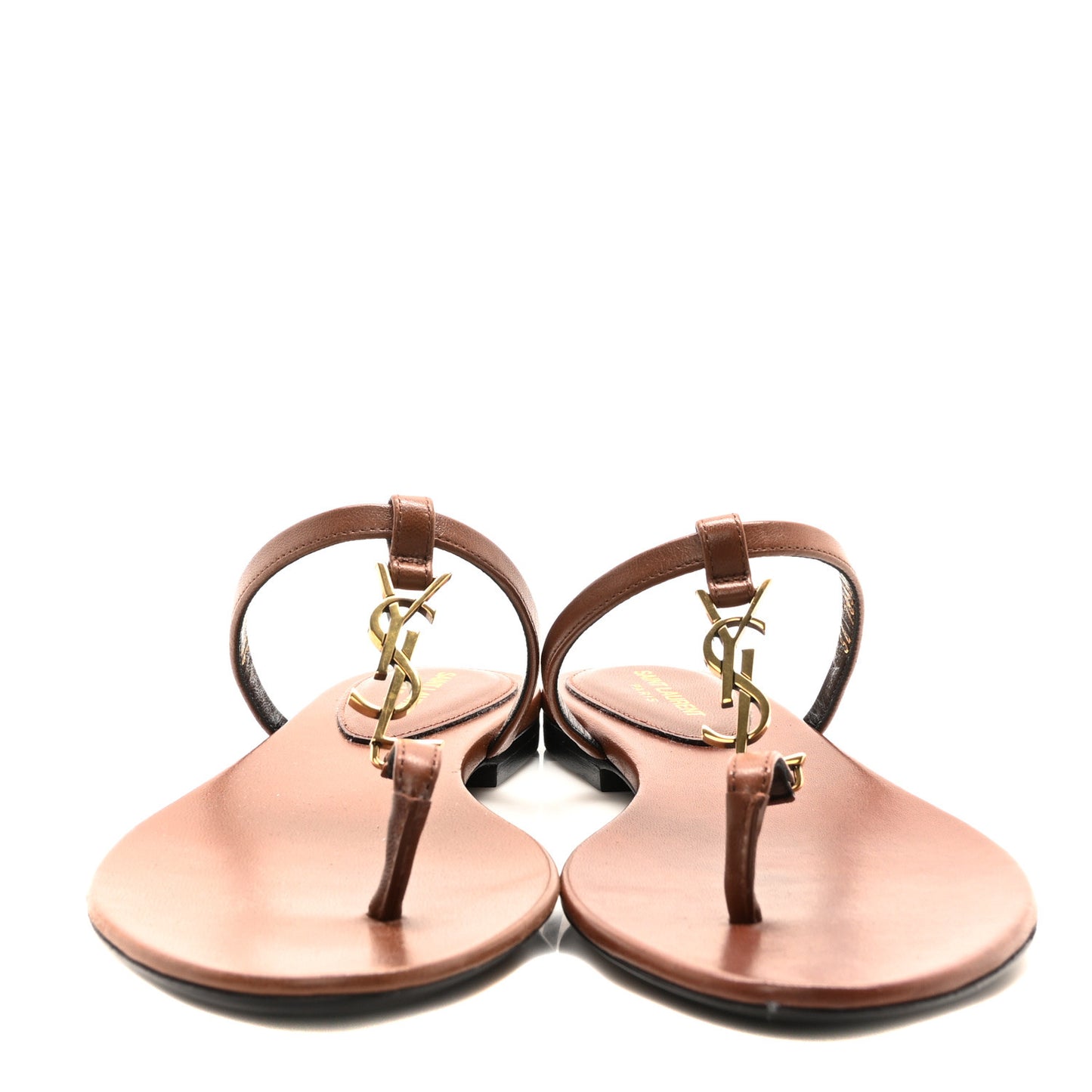 Smooth Lambskin Cassandra Monogram Slides 36 Aesthetic Brown