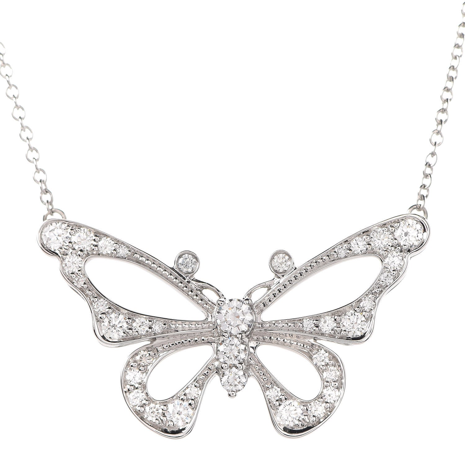 Tiffany Platinum Diamond .56ctw Enchant Butterfly Necklace 4 of 8