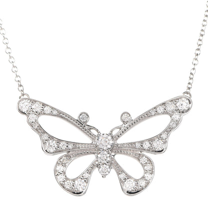 Tiffany Platinum Diamond .56ctw Enchant Butterfly Necklace 4 of 8