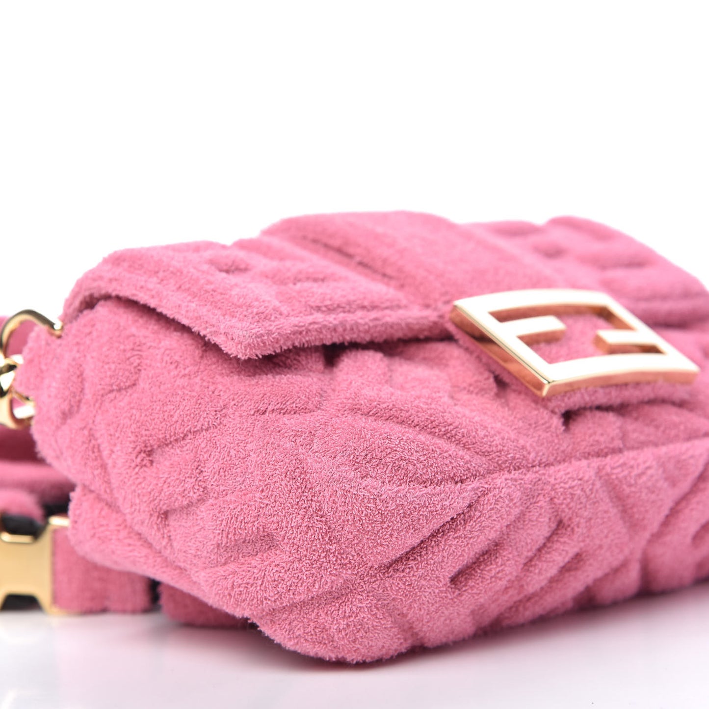 Terry Cloth Vitello Century Matte FF 1974 Embossed Belt Baguette Lollypop