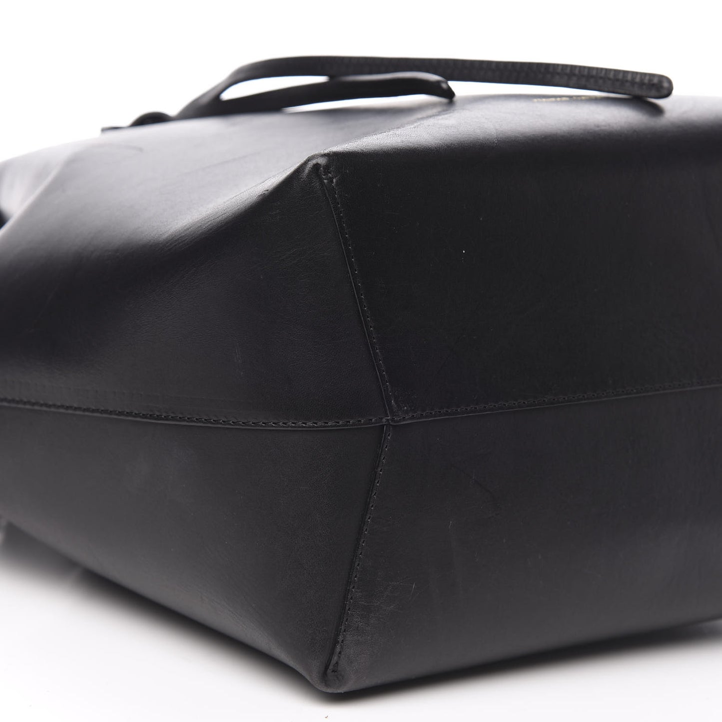 Vegetable Tanned Calfskin Bucket Bag Black Blu