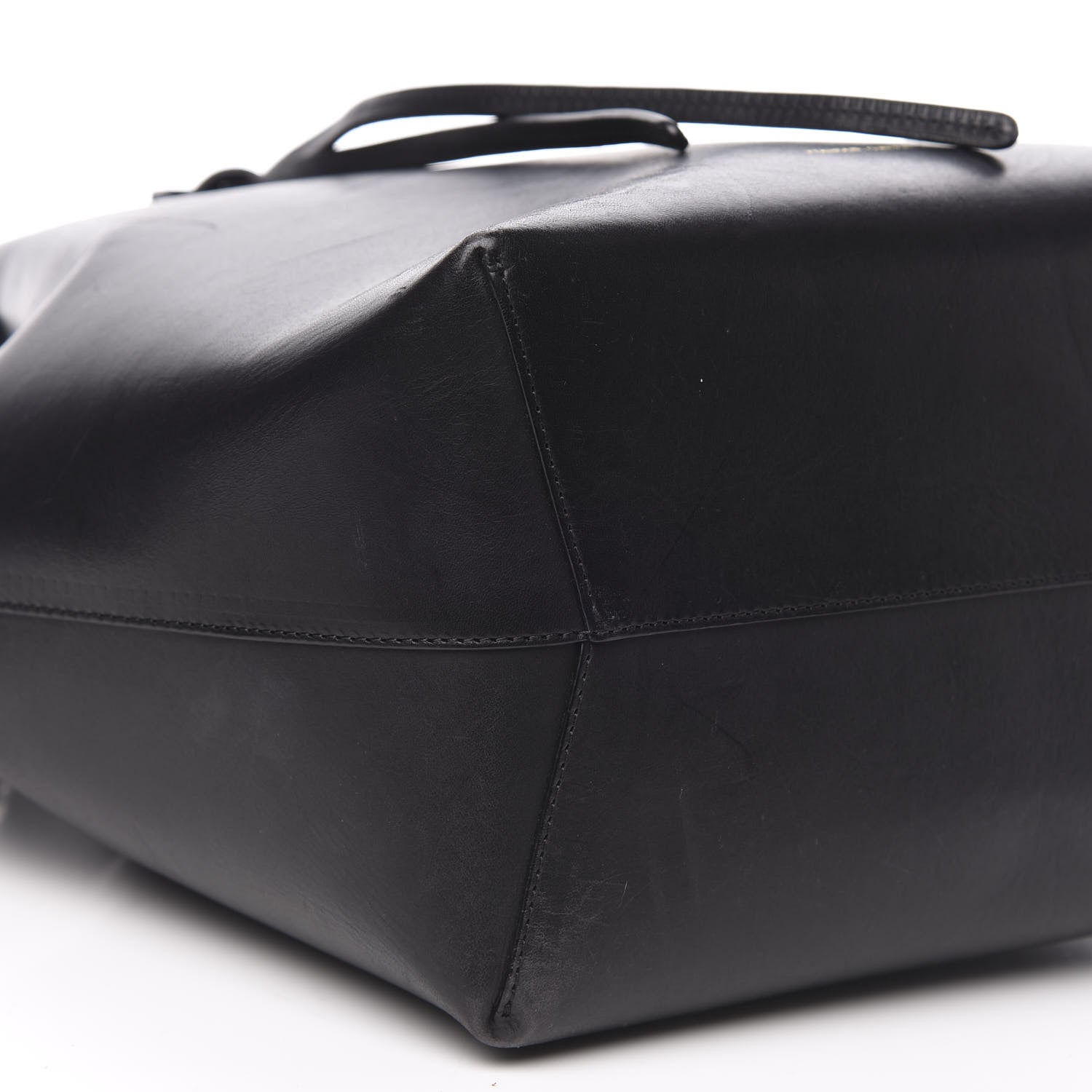 Mansur Gavriel Vegetable Tanned Calfskin Bucket Bag Black Blu 10 of 12