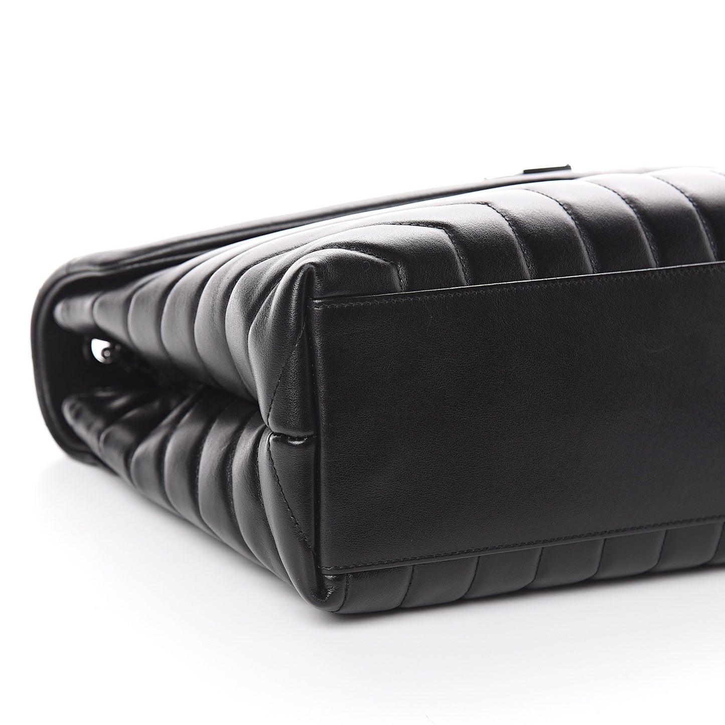 Calfskin Y Quilted Monogram Medium Loulou Chain Satchel Black