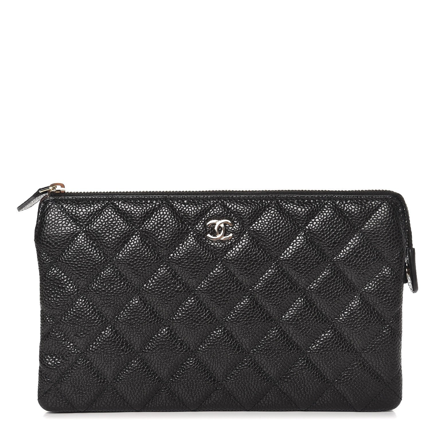Chanel Caviar Quilted Large Zipped Clutch Black 1 of 9