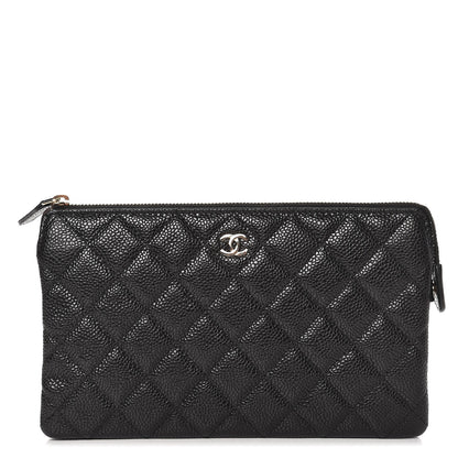 Chanel Caviar Quilted Large Zipped Clutch Black 1 of 9