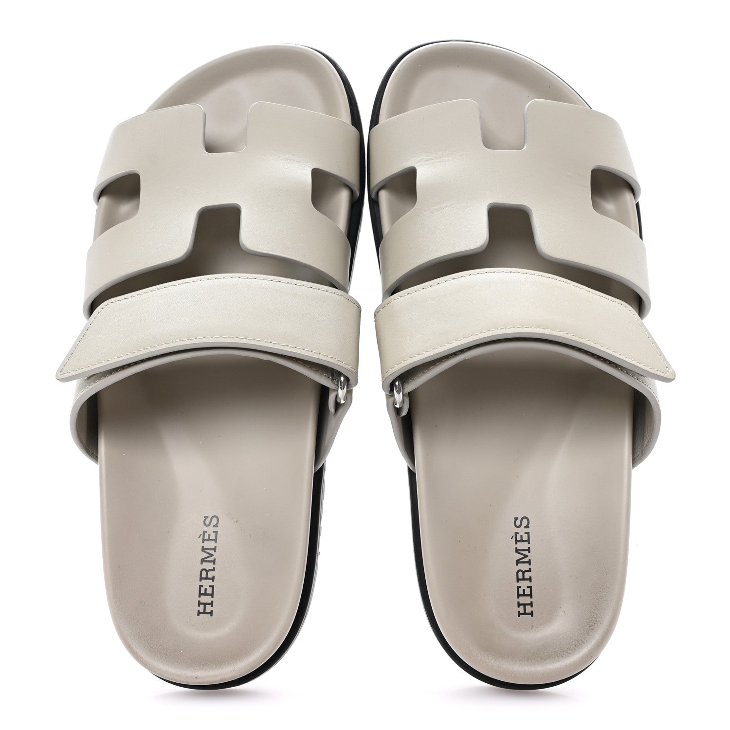 Hermes Calfskin Womens Chypre Sandals 36.5 Beige Esquisse 1855332