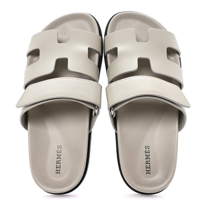 Hermes Calfskin Womens Chypre Sandals 36.5 Beige Esquisse 2 of 10