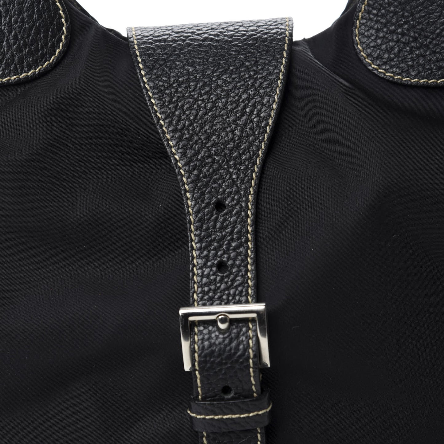 Tessuto Nylon Vitello Daino Hobo Black