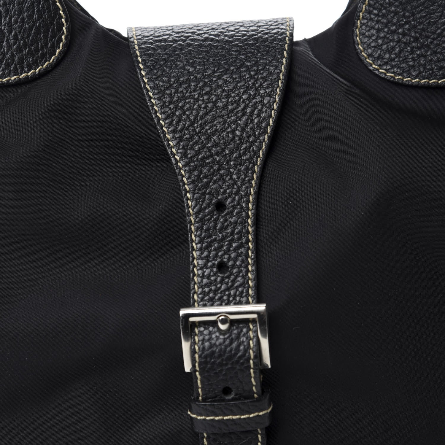 Prada Tessuto Nylon Vitello Daino Hobo Black 15 of 15