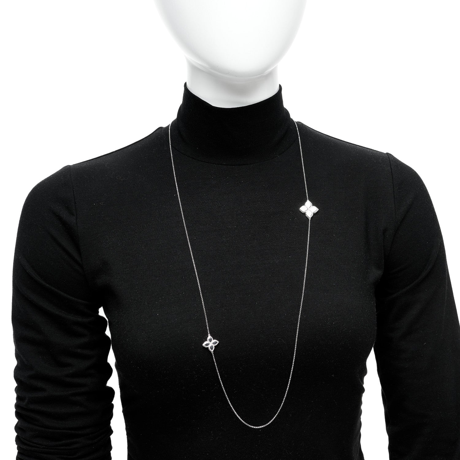 Roberto Coin 18K White Gold Love in Verona Flower Necklace 2 of 5